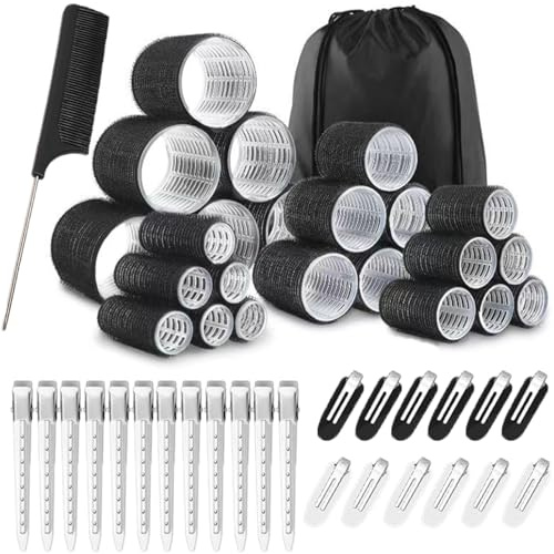50PCS Hair Curlers Rollers with Clips Hair with 4 Sizes (60/48/36/25mm) Hair Curlers for Perfect Curls, Hot Rollers kit for long hair, Hair rollers for long hair
