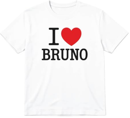 Womens I Heart Bruno White Baby Tee - Fitted Cropped Cotton T-Shirt with Red Heart Chest Graphic - Ladies Y2K Streetwear Fashion Top Wembley 2026 Festival Cropped Tee July Concert Merch