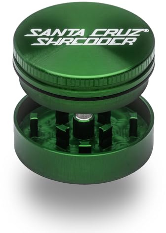 Santa Cruz Shredder Metal Herb Grinder Knurled Top for Stronger Grip 2-Piece Small (Mini) 1.7 (Green)