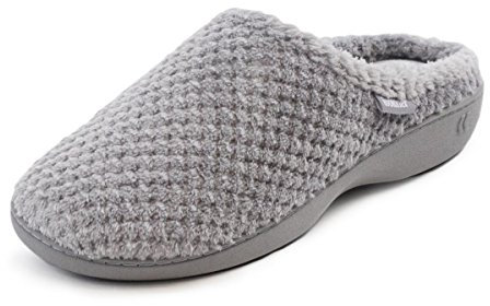isotoner Women's Ladies Popcorn Mule Slippers Low-Top, Grey (Pale Grey), 6 UK