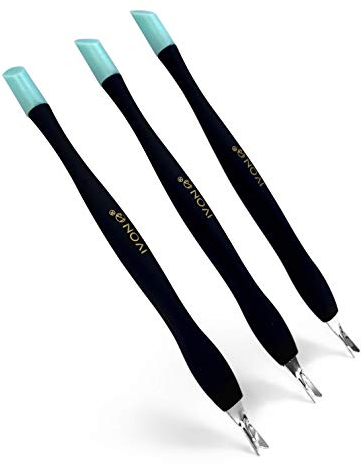 Generic IVON 3er-Pack Nagelhauttrimmer-Schieber-Entferner, Gummispitze sanft zum Nagelbett