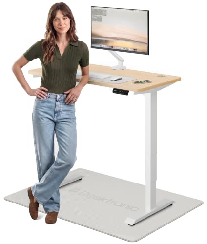 Desktronic höj- och sänkbart skrivbord 120 x 60 cm – Dubbelmotorsdriven – Stabilt stående bord – Slitstark arbetsyta – Pekskärm fjärrkontroll stående skrivbord