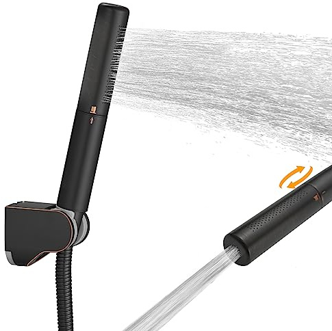 BESy Brass 2 In 1 Function Handheld Shower Head Set High Pressure 7 Inch Shower Head High Flow Hand Shower Wand with 59 Inch Hose, Bracket, Oil Rubbed Bronze