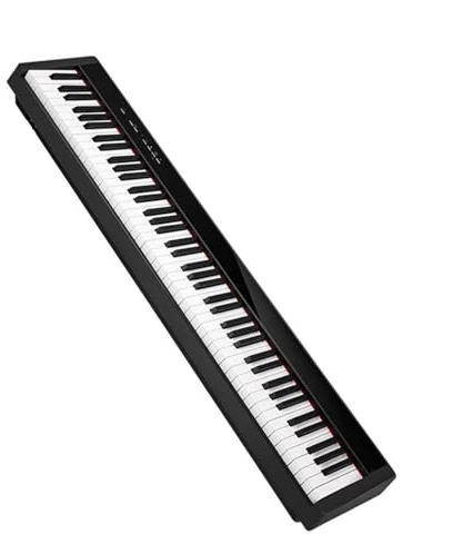 Multifunktionellt Bärbart Professionellt Digitalpiano 88 Tangenter Viktade Tangenter Pianomusikinstrument Piano Keyboard för Nybörjare (Color : 01)