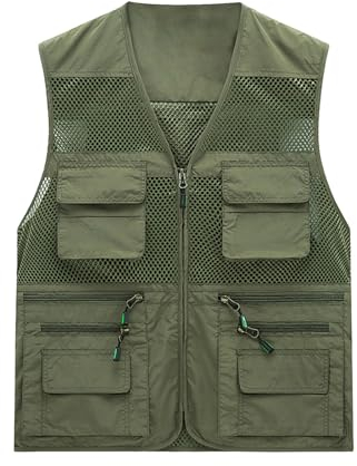 Mymyguoe Angelbekleidung Herren Herrenwesten Sportlich Mit Vielen Taschen Leicht Jagdweste Softshellwesten Atmungsaktiv Outdoor Weste Camping Wander Weste Freizeit Jacke Reporterwesten