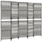 5-teilig Paravent, 245 x 180 cm Poly Rattan Paravent Raumteiler Faltdesign Trennwand Sichtschutz Spanische Wand Raumtrenner für Wohnzimmer Balkon, Grau