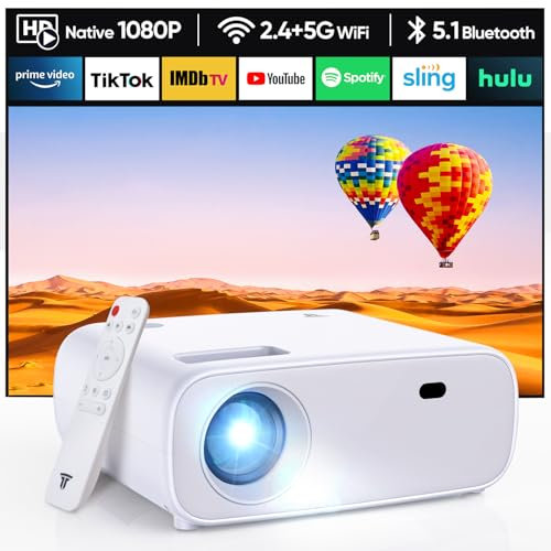 ZDK 2025 New Projector with 5G WiFi, Full HD 1080P, 4K Supports BT 5.2 Projector for Home Cinema, Compatible with Smartphones, Android/iOS/TV Box/PS5/XBOX