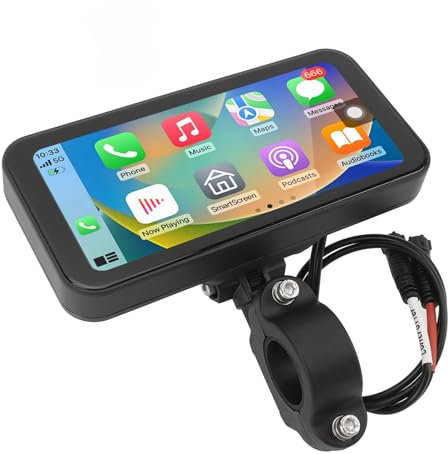 6.25 Inch Motorcycle Screen with Carplay, Touchscreen System, Auto, Water Resistant Portable Motorbike GPS Navigation for Linux