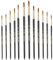 12 Stück Watercolor Brush Aquarellpinsel Set, Runde Nylon Pinsel, Künstlerpinsel Acrylfarben Pinsel, Nylonhaar Art Paint Brush für Acryl Ölgemälde, Schwarz