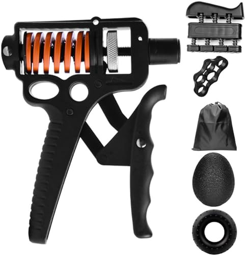 Wesoke Grip Strength Trainer Kit 5 Pack, Underarmstärkare med justerbart motstånd, Fingerutövare bår, Greppring, Handgrepp, Stressavlastningskula för muskelbyggande skada återhämta sig