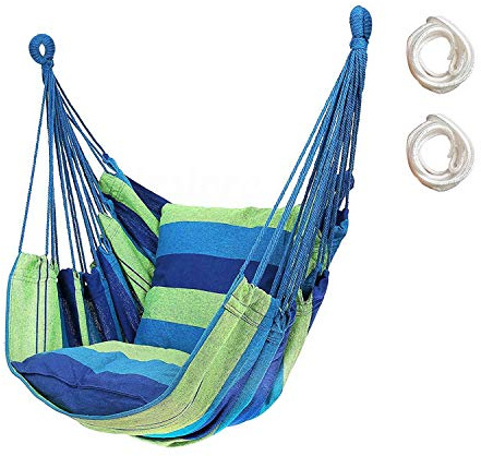 Hängematte Outdoor Premium – Leichte Hängematte für Strand, Garten & Balkon– Perfekt als Camping Zubehör & Hammock für Urlaub, Siesta & Freizeit (Ohne Kissen，Grün)