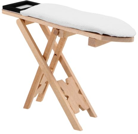 minkissy Miniature Ironing Board for Dollhouse Cute Table Prop Adorable Micro Ironing Table Accessory Enhances Dollhouse Aesthetic Engaging Decorative Furniture for Miniature Homes