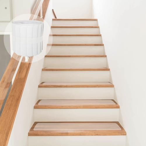 kelav Alfombrillas antideslizantes para escaleras, 15 unidades, protección antideslizante, autoadhesiva, transparente, banda antideslizante para escalones de madera y suelos (10 x 60 cm)
