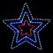 SPARKLES Flashing Red/Blue/White Rope Light Triple Star Xmas Decoration Indoor/Outdoor