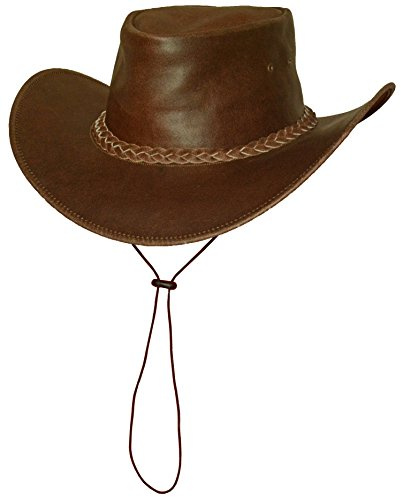 Black Jungle Broome Sombrero de Piel, Sombrero del Oeste de Australia, Sombrero de Vaquero (Marron, XL)