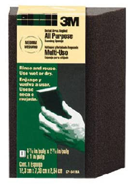 3M CP-041NA Large-Area Flexible Angled Sanding Sponge, Medium, 4-7/8 x 2-7/8 x 1-In - Quantity 24