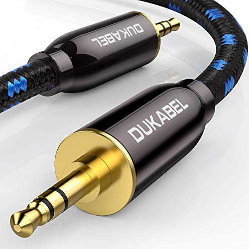 DuKabel HiFi Audio AUX Kabel 3.5mm Stereo Stecker auf 3,5mm Stecker Audio Klinkenkabel für Kopfhörer, KFZ, Smartphones, Subwoofer oder Heimkino - HiFi Series 2.4m