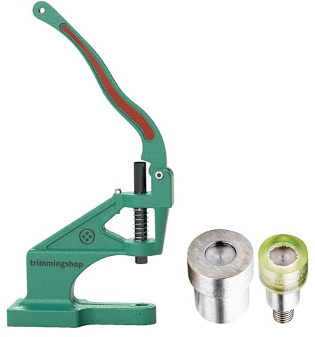 Trimming Shop 4mm Double Cap Rivets Fixing Dies Set with Universal The Green Machine Hand Press, Tubular Rivets Install Tool for DIY Leathercrafts, Handbag, Belts, Purses