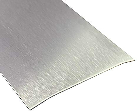 Gastro-Blechdesign Übergangsprofil, Edelstahl k240 geschliffen, 1,5 mm stark, Übergangsprofile, 2500 x 80 mm Übergangsleiste,Übergangsschiene, Höhenausgleichprofil, Türleiste