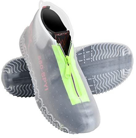 Silikon Überschuhe,Wasserdicht Wiederverwendbar Rutschfeste Schuhüberzieher Überziehschuhe Schuhschoner Regen Schuhschutz für Regen,Schneetag,Wüstenstrand,Kinder Damen Herren (Weiß, XL: 43-46)