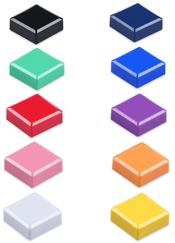 ZDZBLX Calamite frigorifero, 10 pezzi magneti piazza potenti per lavagna magnetica, colorate carini - 10 colori