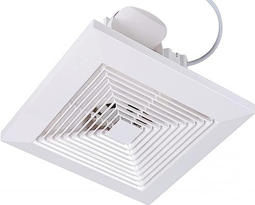 Jinhong Bathroom Fan Ceiling Mount Exhaust Ventilation Fan Ceiling Exhaust Fan Extractor Fan 141 CFM 1.2 Sones,Quiet Bathroom Ventilation Exhaust Fan for Shower,Restroom,Office,Home (Grille)