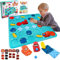 FORMIZON Logischer Straßenbauer für Kinder, Straßenbau Labyrinth, Großes Brett 54x54cm, Puzzle Labyrinth Brettspiele, Brettspiele ab 3 Jahre, Geschenke für Jungen und Mädchen