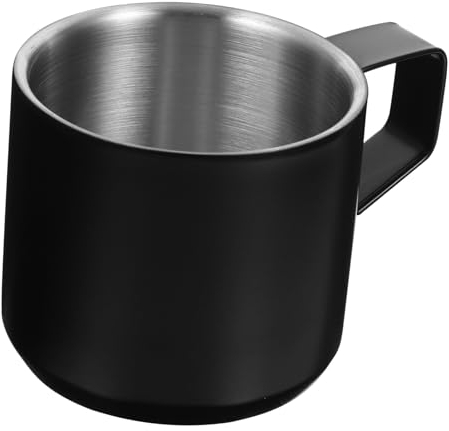 PRETYZOOM Tazza Da Caffè in Acciaio Inossidabile Con Manico Ergonomico Tazza Viaggio Multiuso Doppio Strato Isolante Per Casa Campeggio Caffetteria E Ristoranti 3.74X2.56 Pollici