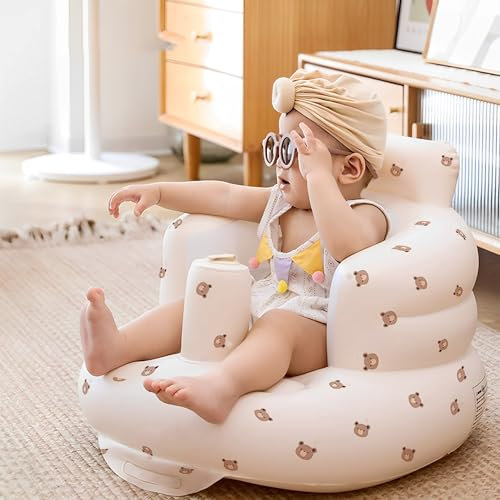 JIAMIAN Asientos Inflables Para Bebés, Sillas Portátiles Para Bebés, Taburete Inflable Para Sofás Para Bebés, Asientos Inflables Para Bebés Sentados, Cojines De Percepción Para Bebés