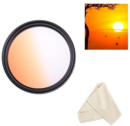 Filtro graduato a colori per obiettivo fotocamera 46 mm arancione filtro graduato per fotocamera Nikon Z50II mirrorless con obiettivo NIKKOR Z DX 16-50mm f/3.5-6.3 VR