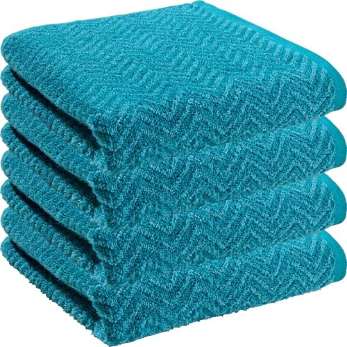 REDBEST Handtuch Palmdale 4er-Pack Walk-Frottier Petrol Größe 50x100 cm
