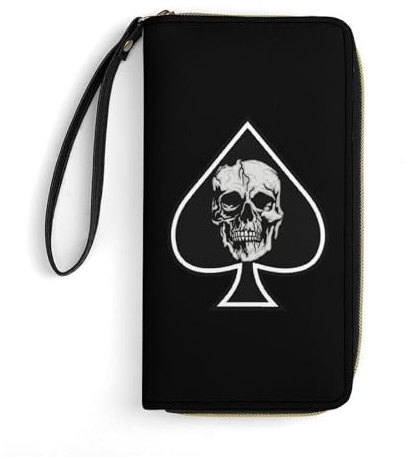 Portmonee Pik-Totenkopf Geldbeute Tragbare Leder Geldbörse Lustige Handtaschen Für Freund, Kinder, Lehrer