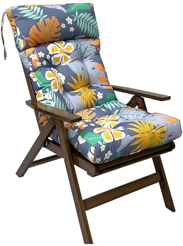 Coussin Exterieur Jardin pour Chaise 125x55x10cm, Coussin Chaise Jardin Fauteuil ou transat de Jardin, terrasse ou Balcon,Flower 3