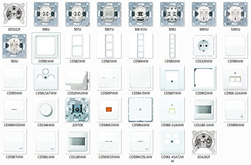 JUNG Blind-Abdeckung CD594-0 WW mit Tragring, Thermoplast, Serie CD, alpinweiß