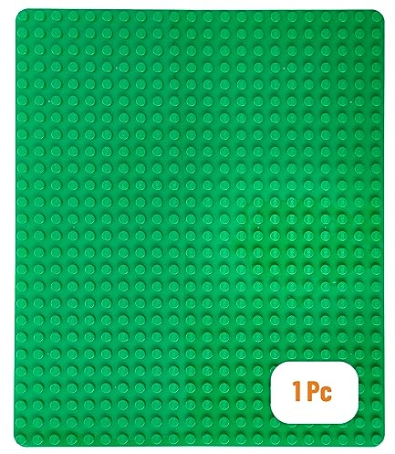 Strictly Briks Toy Building Block - Classic Big Briks Baseplate for Ages 3 Years & Up, 13.75 x 16.25 Building Brick, Tight Fit Stackable Base Plate, Green, 1 Pc