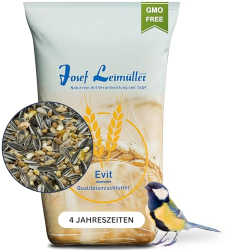 Leimüller Vogelfutter Wildvögel Ganzjährig (4 Jahreszeiten) - Wildvogelfutter Ganzjahresfutter mit Sonnenblumenkerne - Premium Streufutter Staubfrei & ohne Zusatzstoffe