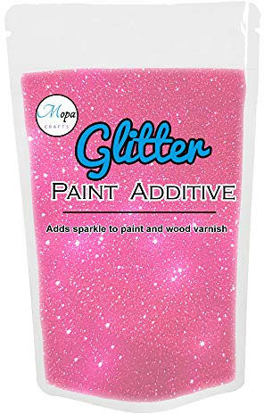 Mopa Crafts Pink Neon Glitter Paint Crystal Additive 100g for Emulsion Paint - for use with Interior/Exterior Wall, Ceiling, Wood, Metal, Varnish, Dead Flat, Matt, Soft Sheen or Silk Paints