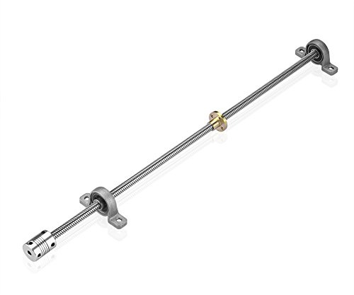 S SIENOC 600mm 3D Drucker T8 Gewindespindel Stange Lineare Schiene Stangenwelle Leitspindel+CopperMutter+VertikallagerLager+Kupplung (Typ-2, 2Set, 600mm)