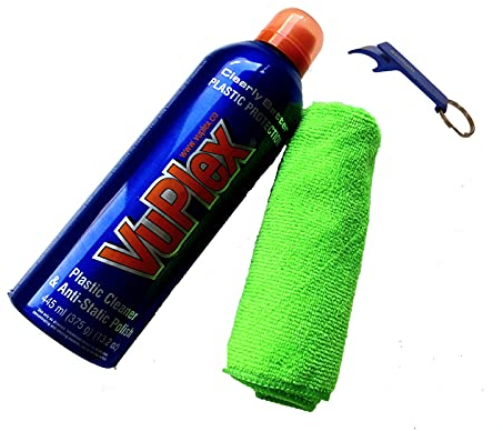 VuPlex Detergente per finestre PERSENNING, 445 ml/375 g + 1 panno in microfibra + 1 strumento avotum – Il detergente per plastica – Set di Avotum