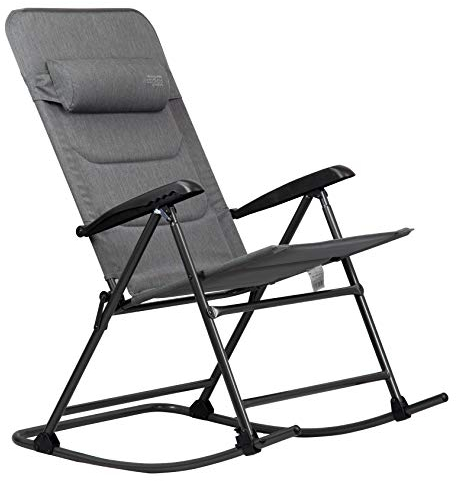 Westfield® XL-Schaukelstuhl belastbar bis 120kg mit Nackenkissen grau