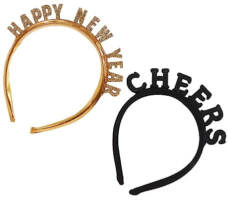 Beavorty 2stücke Neujahrs-haarbänder Mit Buchstaben-design Party-dekoration Für Festlichkeiten Für Neujahrsfeiern Und Fotoshootings Langlebig Hochwertigem Kunststoff Gefertigt