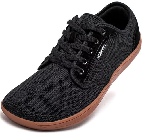 HOBIBEAR Hommes Femmes Chaussures Pieds Nus Barefoot Minimalistes Marche Légère Sneakers(Noir Brun, EU 44)