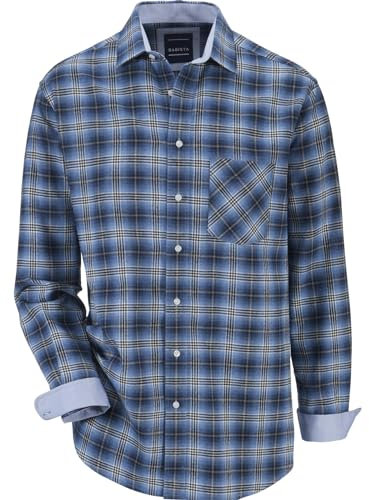 BABISTA Herren Flanellhemd Floreverti blau, L - 41/42