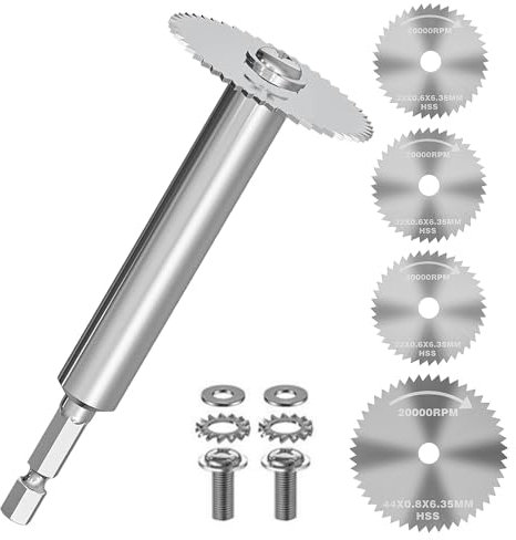 yotutun Cortador de Tubos Interior para Tubos de PVC, 1/4 Vástago Hexagonal 32 mm 44 mm Hoja de Corte Mini HSS Hojas de Sierra Circular Herramientas Rotativas para Cortar Madera Plástico Metal