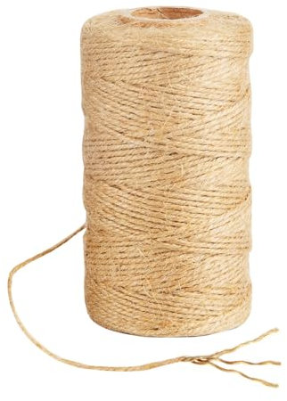 Norvens 100M Natural Jute String Twine, 3 Ply Garden String Brown Twine for DIY Crafts, Gift Wrapping, Floristry and Gardening Decoration