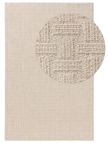 benuta Nest Teppich Lilibeth - Creme 80x150 cm - Kunstfaser - Rechteckig & im Style: Abstrakt,Geometrisch, Hygge & Cozy, Minimalistisch - Pflegeleicht für Wohnzimmer Schlafzimmer