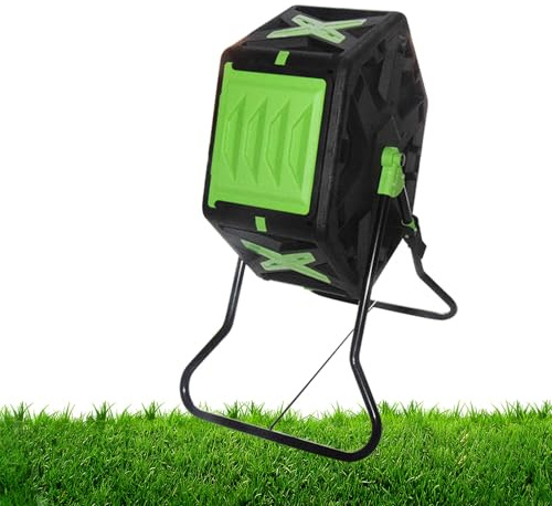 Compost Tumbler, Outdoor Garden Composter Tumbler, UV Proof Compact Compost Bin Barrel System, Kitchen Waste Tumbling Composter, Easy Assembling