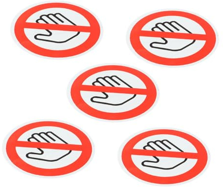 OFFSCH Señales De Advertencia Adhesivas De No Tocar Diámetro 25 Mm Etiqueta De Seguridad Autoadhesiva 5 Unidades Señal Para Equipos Industriales