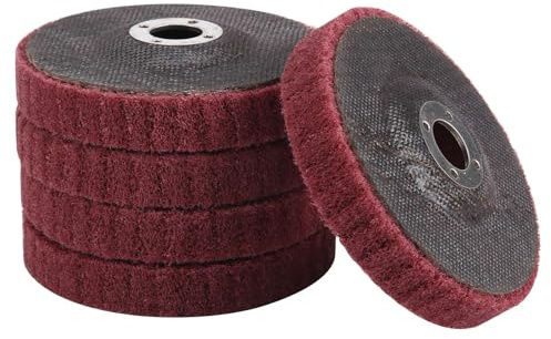 Nudiuhis 5 Piezas Disco de Aleta de Fibra de Nylon de 4 Pulgadas Muela de Pulido, Estropajo Rueda de Pulir para Amoladora Angular