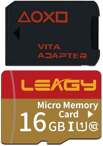 LEAGY SD2Vita V3.0 PSVita Game Card with 16GB Micro SD Card, High Speed microSDHC UHS-I Flash Memory Card with PSV Micro SD Card Adapter for PS Vita 1000 2000 3.60 System